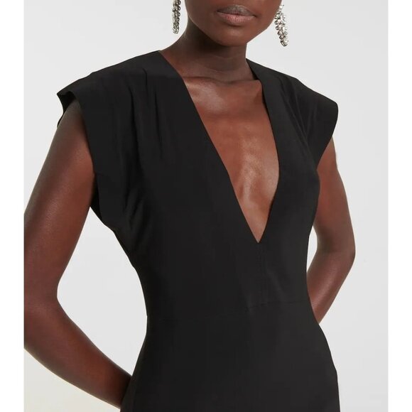 Norma Kamali V Neck Rectangle Gown in Black Small New Womens Long Dress - Picture 12 of 16